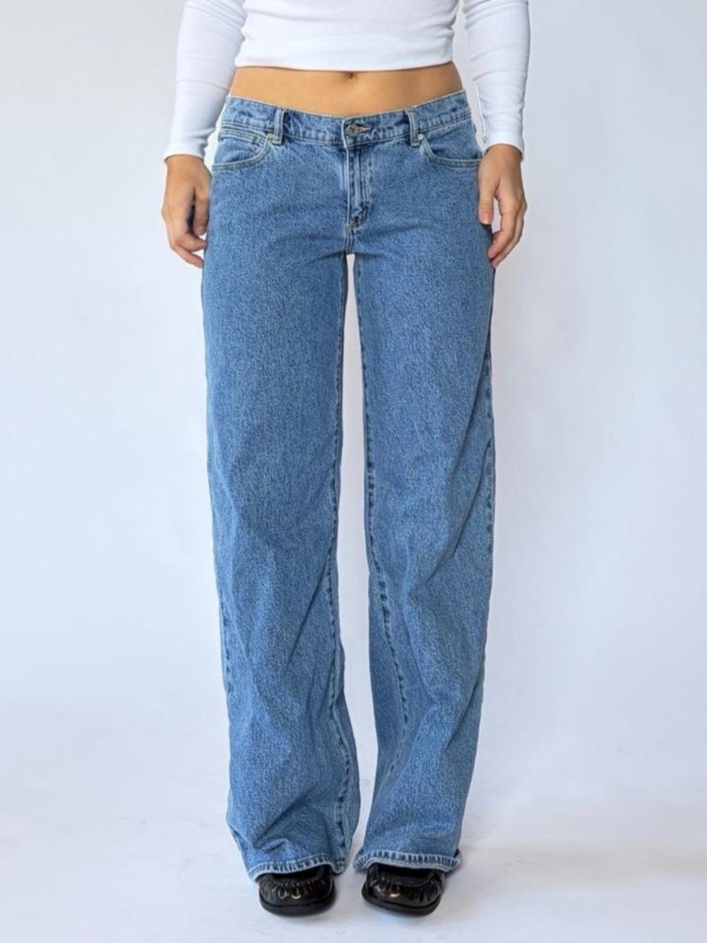 Abrand Jeans Low & Wide Leg Size 30
